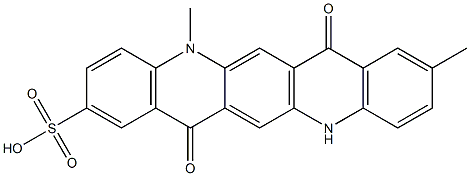 5,7,12,14-テトラヒドロ-5,9-ジメチル-7,14-ジオキソキノ[2,3-b]アクリジン-2-スルホン酸 化学構造式