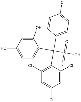 (4-Chlorophenyl)(2,4,6-trichlorophenyl)(2,4-dihydroxyphenyl)methanesulfonic acid Structure
