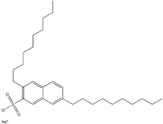3,7-ジデシル-2-ナフタレンスルホン酸ナトリウム 化学構造式