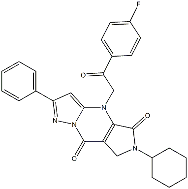  6-Cyclohexyl-6,7-dihydro-4-[2-(4-fluorophenyl)-2-oxoethyl]-2-phenyl-4H-1,4,6,8a-tetraaza-s-indacene-5,8-dione