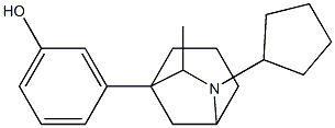 3-(6-Cyclopentyl-7-methyl-6-azabicyclo[3.2.1]octan-1-yl)phenol,,结构式