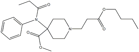 4-Methoxycarbonyl-4-(N-phenyl-N-propanoylamino)piperidine-1-propionic acid butyl ester Struktur