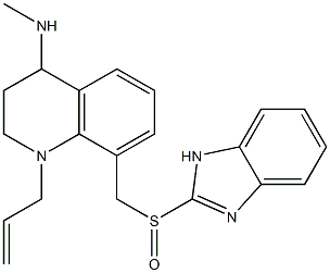 1,2,3,4-Tetrahydro-1-(2-propenyl)-4-methylamino-8-(1H-benzimidazol-2-ylsulfinylmethyl)quinoline Struktur