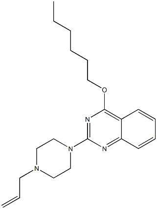 2-[4-(2-Propenyl)-1-piperazinyl]-4-hexyloxyquinazoline 结构式