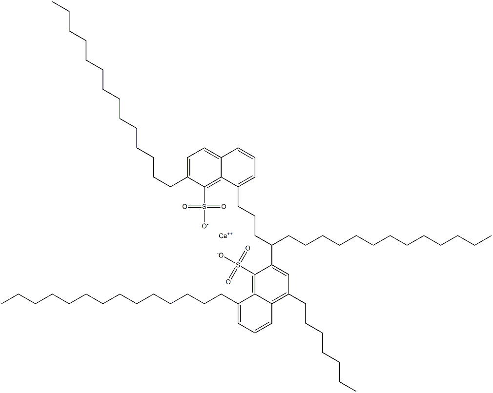 Bis(2,8-ditetradecyl-1-naphthalenesulfonic acid)calcium salt 结构式