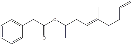 Phenylacetic acid 1,4-dimethyl-3,7-octadienyl ester Structure