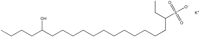 16-Hydroxyicosane-3-sulfonic acid potassium salt Structure