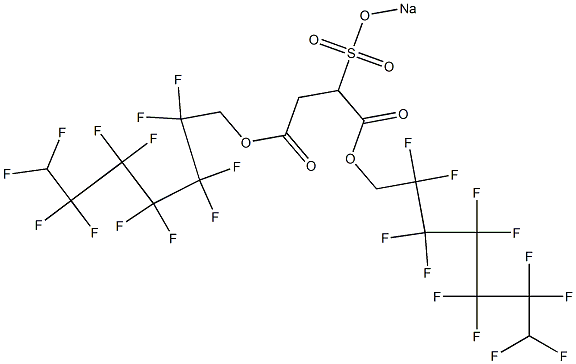 2-スルホこはく酸1,4-ビス(2,2,3,3,4,4,5,5,6,6,7,7-ドデカフルオロヘプチル)2-ナトリウム 化学構造式