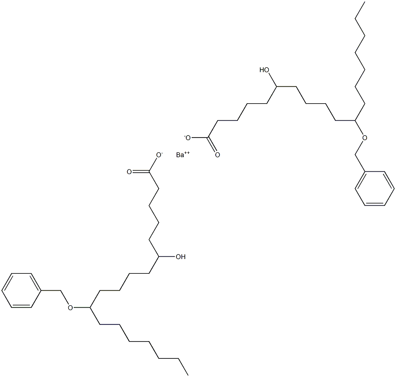 Bis(11-benzyloxy-6-hydroxystearic acid)barium salt Structure
