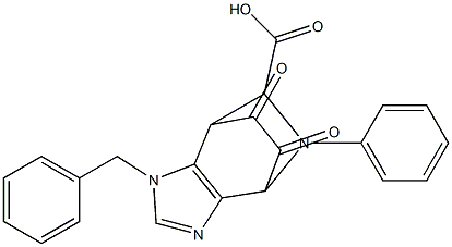 1-ベンジル-4,5,6,7-テトラヒドロ-5-フェニルオキサリル-1H-イミダゾ[4,5-c]ピリジン-6-カルボン酸 化学構造式
