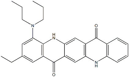 4-(ジプロピルアミノ)-2-エチル-5,12-ジヒドロキノ[2,3-b]アクリジン-7,14-ジオン 化学構造式