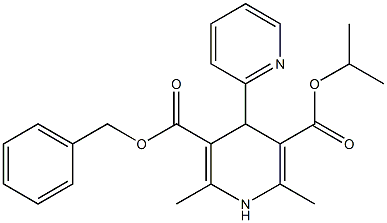 1,4-Dihydro-2,6-dimethyl-4-(2-pyridinyl)pyridine-3,5-dicarboxylic acid 3-benzyl 5-isopropyl ester 结构式