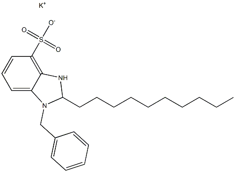 1-ベンジル-2-デシル-2,3-ジヒドロ-1H-ベンゾイミダゾール-4-スルホン酸カリウム 化学構造式
