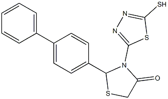 2-(Biphenyl-4-yl)-3-(5-mercapto-1,3,4-thiadiazol-2-yl)thiazolidin-4-one Struktur