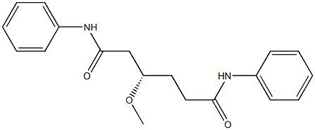 [S,(-)]-3-メトキシ-N,N'-ジフェニルヘキサンジアミド 化学構造式