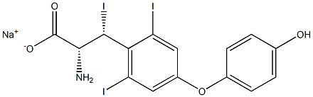 (2R,3R)-2-Amino-3-[4-(4-hydroxyphenoxy)-2,6-diiodophenyl]-3-iodopropanoic acid sodium salt Structure