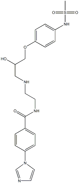 4-(1H-Imidazol-1-yl)-N-[2-[2-hydroxy-3-[4-(methylsulfonylamino)phenoxy]propylamino]ethyl]benzamide,,结构式