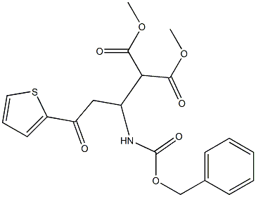 2-[1-[(Benzyloxycarbonyl)amino]-3-oxo-3-(2-thienyl)propyl]malonic acid dimethyl ester 结构式