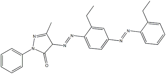 4-[2-Ethyl-4-(2-ethylphenylazo)phenylazo]-1-phenyl-3-methyl-1H-pyrazol-5(4H)-one,,结构式