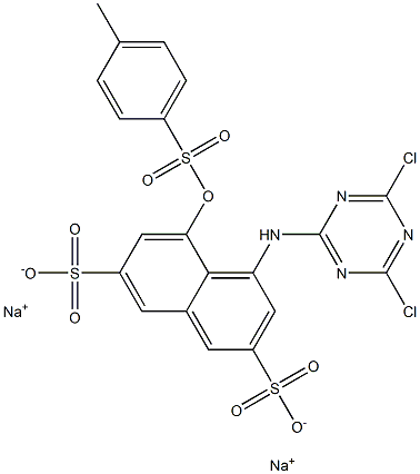 4-(4,6-ジクロロ-1,3,5-トリアジン-2-イルアミノ)-5-トシルオキシ-2,7-ナフタレンジスルホン酸ジナトリウム 化学構造式