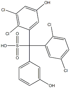 (2,5-Dichlorophenyl)(2,3-dichloro-5-hydroxyphenyl)(3-hydroxyphenyl)methanesulfonic acid Struktur