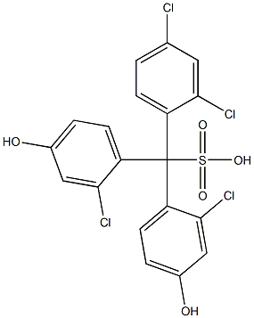 (2,4-Dichlorophenyl)bis(2-chloro-4-hydroxyphenyl)methanesulfonic acid 结构式