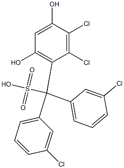 (2,3-Dichloro-4,6-dihydroxyphenyl)bis(3-chlorophenyl)methanesulfonic acid,,结构式