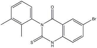 1,2-Dihydro-3-(2,3-dimethylphenyl)-6-bromo-2-thioxoquinazolin-4(3H)-one,,结构式