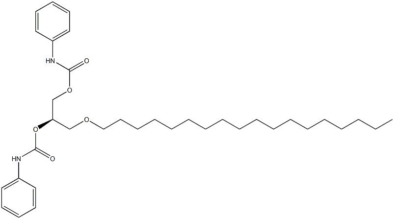 [R,(-)]-1-O,2-O-Bis(N-phenylcarbamoyl)-3-O-octadecyl-D-glycerol 结构式
