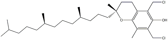 (2R)-5,7-Bis(chloromethyl)-2,8-dimethyl-2-[(4R,8R)-4,8,12-trimethyltridecyl]chroman-6-ol 结构式