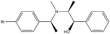 (1R,2S)-2-[メチル[(1S)-1-(4-ブロモフェニル)エチル]アミノ]-2-メチル-1-フェニルエタノール 化学構造式