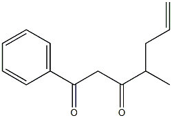 1-フェニル-4-メチル-6-ヘプテン-1,3-ジオン 化学構造式