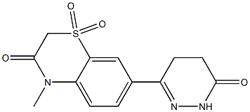 3,4-Dihydro-4-methyl-3-oxo-7-[(1,4,5,6-tetrahydro-6-oxopyridazin)-3-yl]-2H-1,4-benzothiazine 1,1-dioxide,,结构式