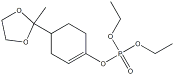 りん酸ジエチル4-(2-メチル-1,3-ジオキソラン-2-イル)-1-シクロヘキセニル 化学構造式