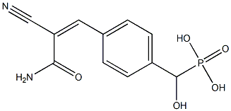 Hydroxy[4-(2-carbamoyl-2-cyanoethenyl)phenyl]methylphosphonic acid Struktur