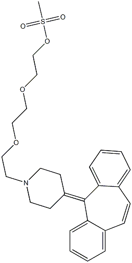 Methanesulfonic acid 2-[2-[2-[4-(5H-dibenzo[a,d]cyclohepten-5-ylidene)piperidino]ethoxy]ethoxy]ethyl ester,,结构式
