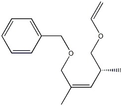 (4R,2Z)-1-ベンジルオキシ-5-エテニルオキシ-2,4-ジメチル-2-ペンテン 化学構造式