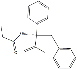 (-)-Propionic acid (R)-1-benzyl-2-methyl-1-phenylallyl ester Structure