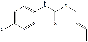 N-(4-Chlorophenyl)dithiocarbamic acid [(E)-2-butenyl] ester Struktur