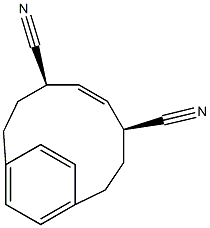 (4S,5E,7R)-Bicyclo[8.2.2]tetradeca-5,10,12(1),13-tetrene-4,7-dicarbonitrile Structure