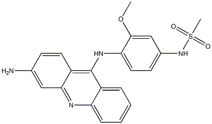 N-[3-Methoxy-4-[(3-aminoacridine-9-yl)amino]phenyl]methanesulfonamide,,结构式