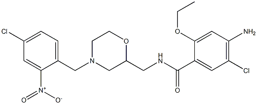 4-Amino-5-chloro-2-ethoxy-N-[[4-(4-chloro-2-nitrobenzyl)-2-morpholinyl]methyl]benzamide 结构式