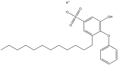 6-ヒドロキシ-2-ドデシル[オキシビスベンゼン]-4-スルホン酸カリウム 化学構造式
