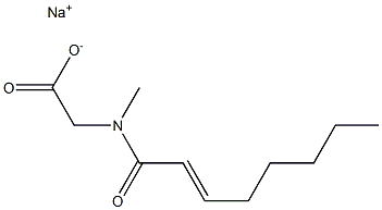 N-Methyl-N-(2-octenoyl)glycine sodium salt Structure