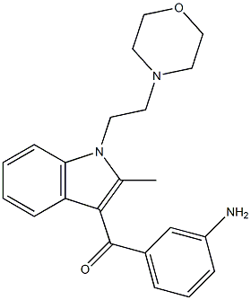 3-(3-アミノベンゾイル)-2-メチル-1-[2-モルホリノエチル]-1H-インドール 化学構造式