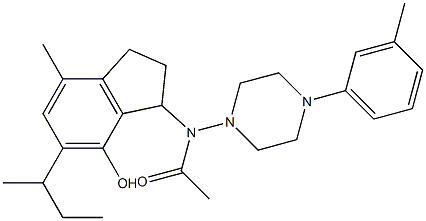 2,3-Dihydro-3-[[4-(3-methylphenyl)-1-piperazinyl]acetylamino]-5-sec-butyl-7-methyl-1H-inden-4-ol