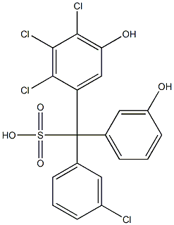 (3-Chlorophenyl)(2,3,4-trichloro-5-hydroxyphenyl)(3-hydroxyphenyl)methanesulfonic acid Structure