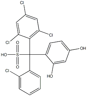(2-Chlorophenyl)(2,4,6-trichlorophenyl)(2,4-dihydroxyphenyl)methanesulfonic acid,,结构式