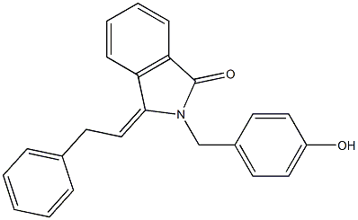 2-(4-Hydroxybenzyl)-3-(2-phenylethylidene)-2H-isoindol-1-one,,结构式