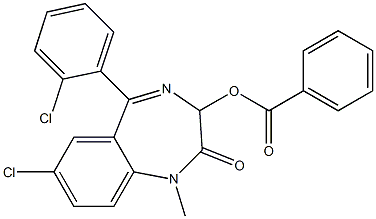 1,3-Dihydro-1-methyl-5-(2-chlorophenyl)-7-chloro-2-oxo-2H-1,4-benzodiazepin-3-ol benzoate Structure